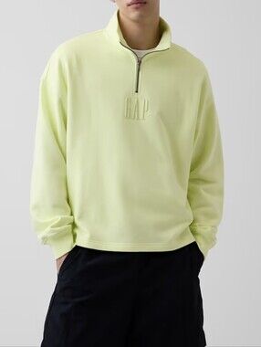 NWT★ GAP Logo Yellow Quarter Zip Pullover / L